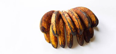 Banana fruit on a white background. in Indonesia this type of banana is called Medan banana or Pisang Barangan, this banana is widely cultivated in the area of North Sumatra. Pisang medan.