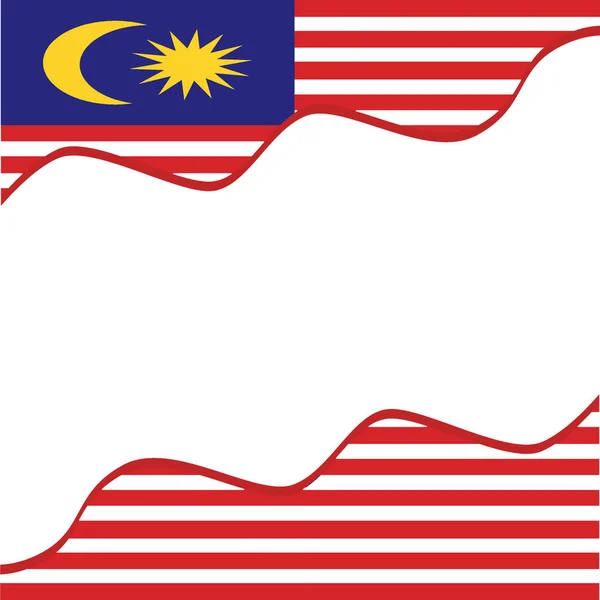 Maleisië Vlag Lint Rand Frame Vector — Stockvector