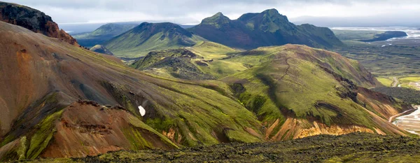 Landmannalaugar Lugar Reserva Natural Fjallabak Las Tierras Altas Islandia Está — Foto de Stock