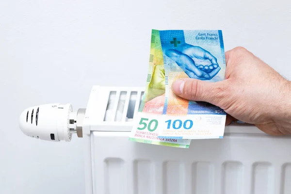 Home Heating Prices Increase Energy Prices Switzerland Heater Swiss Francs — Φωτογραφία Αρχείου