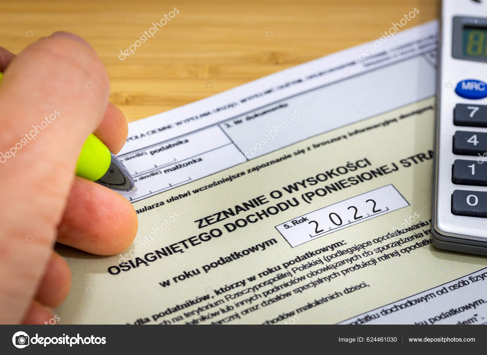 Hand Person Filling Annual Tax Return Tax Office Poland 2023 Stock Photo by  ©rochu_2008 624461030