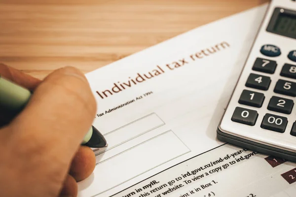 New Zealand, person completing the Individual tax return form,