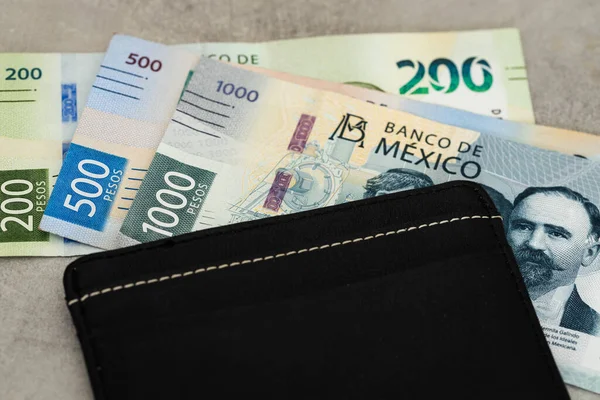 Мексиканські Гроші 1000 500 200 Купюр Песо Вищі Номінали Стильний — стокове фото