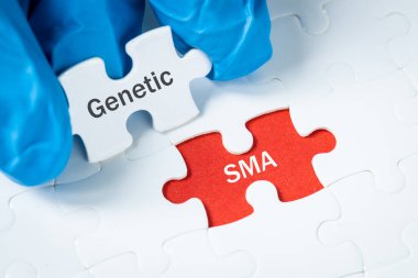 SMA spinal kas atrofisi, Word Genetic i SMA, Concept, nadir görülen bir hastalık, omurilikteki nöronların kas kasılmasından ve gevşemesinden sorumlu olduğu genetik bir bozukluk yavaş yavaş yok oluyor.