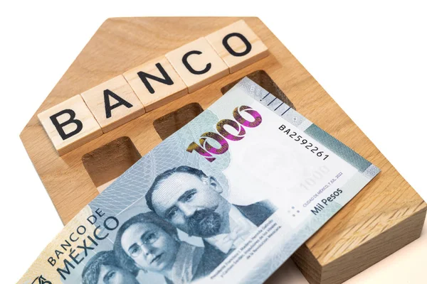 Банкнота 1000 Мексиканских Песо Символ Банка Мексики Финансовая Деловая Концепция — стоковое фото