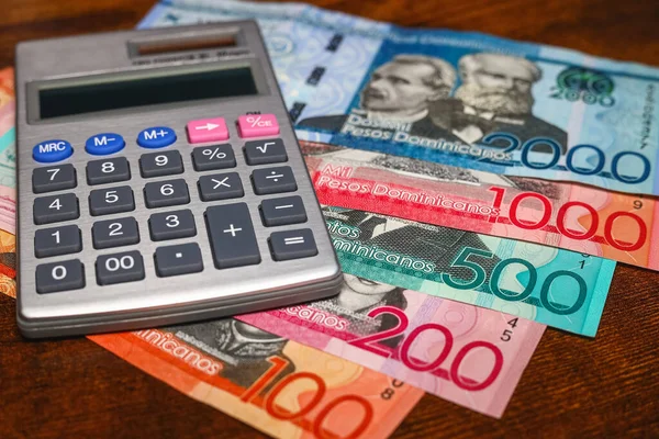 Домініканська Республіка Песоська Валюта Калькулятор Фінансові Розрахунки — стокове фото