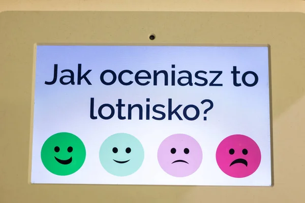 Display Airport Poland Evaluate Customer Satisfaction — Stock Photo, Image