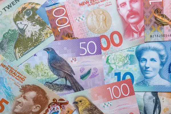 Деньги Новой Зеландии Банкноты Долларовая Валюта Финансовый Фон — стоковое фото