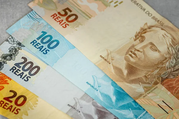Brésil Finance Cash Brésilien Top Bills Concept Entreprise — Photo