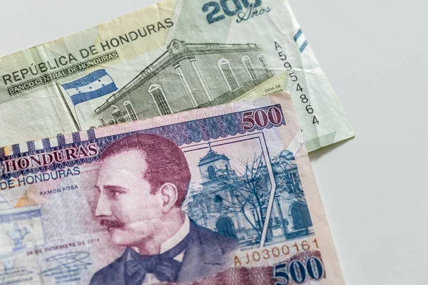 Honduras Billetes 200 500 Lempiras Denominaciones Circulantes Más Altas Concepto — Foto de Stock