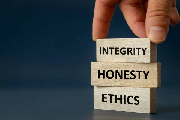 Integrität Ehrlichkeit Ethik Ethik Und Ehrlichkeit Leben Und Geschäft Hand — Stockfoto