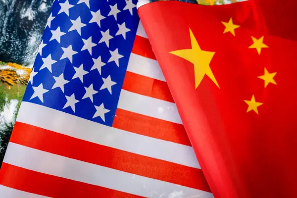 Flags of America and China, The two largest economies in the world, The concept of geopolitical and economic rivalry, Mutual relations of countries