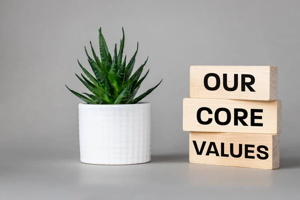 Unser Symbol Für Unsere Zentralen Werte Konzept Biznesu Unsere Grundwerte — Stockfoto