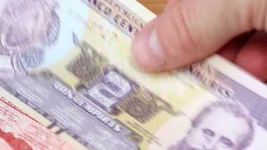 Honduras parası, Lempiras, masaya yatırılmış çeşitli banknotlar, Honduras para birimi, finansal konsept