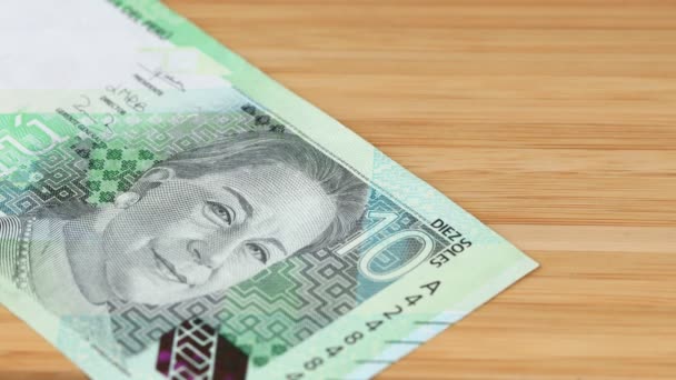 Peruanska Sulor Räkna Pengar Olika Sedlar Finansiellt Koncept Perus Valuta — Stockvideo