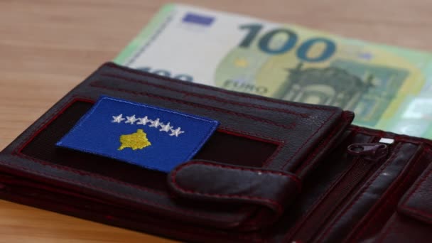 Kosovo Euro Kosovos Entry Euro Zone Financial Concept Counting Euros — Stock Video