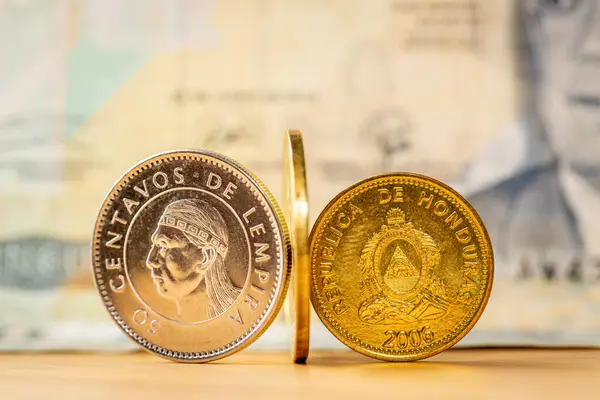 Гондурасские Деньги Финансовая Концепция Бизнеса Банкноты Монеты Стоковое Изображение