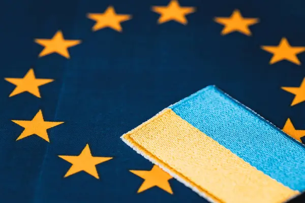 Ucrania Unión Europea Concepto Adhesión Prevista Los Ucranianos Unión Las Imagen de archivo