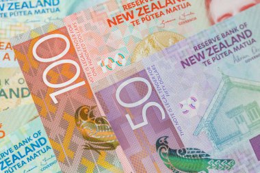 New Zealand money, New Zealand currency dollar, finance and business concept clipart