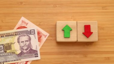Honduras, Finansal Piyasa, Ekonomik Analiz, faiz oranları, hisse senetleri, tahviller, sıralama, ev bütçesi, mortgage, kredi oranları, yukarı ya da aşağı, ok sembolü, honduras lempiras parası sayma