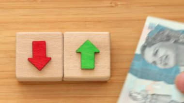 Kolombiya, Finansal Piyasa, Ekonomik Analiz, faiz oranları, hisse senetleri, tahviller, sıralama, ev bütçesi, mortgage, kredi oranları, yukarı ya da aşağı, ok sembolü, Kolombiya parası sayma, kapat