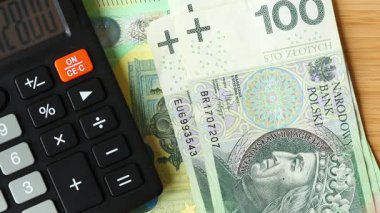 Euro ve Polonya zoty 'si. Değişim oranı. Finansal ve iş konsepti. Avrupa Birliği parası. Polonya ekonomisi