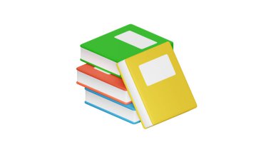 Book Stack 3D Illustration, isolated