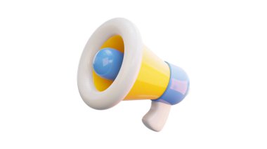 Megaphone 3D Illustrations, Isolated