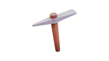 Pickaxe 3D illustration, Isolated clipart