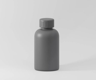 Siyah Şişe Tasarımı Modeli, Beyaz Arkaplan, 3B görüntüleme