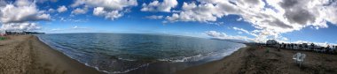 Panoramic view of Martil beach 180 degrees