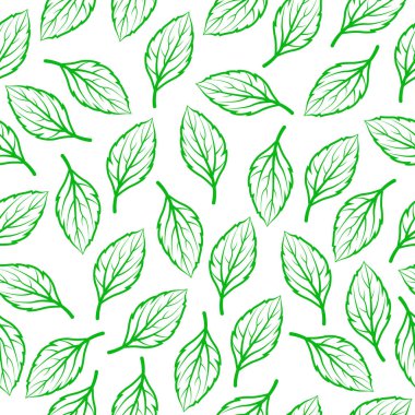 Yapraklı, kusursuz çiçek deseni. El yapımı yapraklar. Yapraklı dekoratif doku. Tasarım ögesi, kumaş, tekstil endüstrisi, ambalaj kağıdı için grafik baskı.