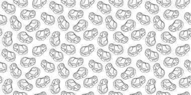 Beyaz arkaplanda izole edilmiş et çizimlerinin kusursuz vektör deseni