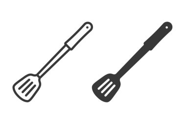 Beyaz arkaplanda Spatula simgesi. Beyaz arkaplanda izole edilmiş vektör resim çizimi.