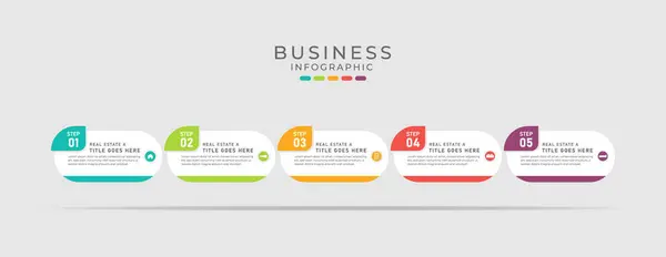 Business infographic element with 5 options, steps, number vector template design.