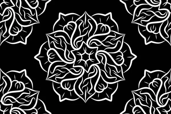 Mandala vektör çiçeği. Klasik dekoratif elementler. Oriental desen, vektör çizimi. İslam, Arapça, Hintçe, Fas, İspanya, Türkçe, Pakistanca, Çince, mistik.