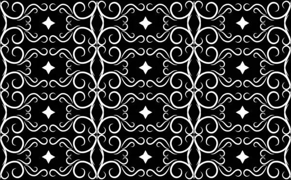 Duvar kâğıdı sunumu için etnik batik tarzı olan gösterişli siyah beyaz çizgili motif. Duvar kâğıdı ya da giyim reklamları için geleneksel süs sanatı kalıbı.