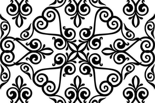 Kara Dayak etnik çiçeği ve yaprak sanat tasarımı düğün sunumu için doğal lüks Batik. Vektör illüstrasyonu.