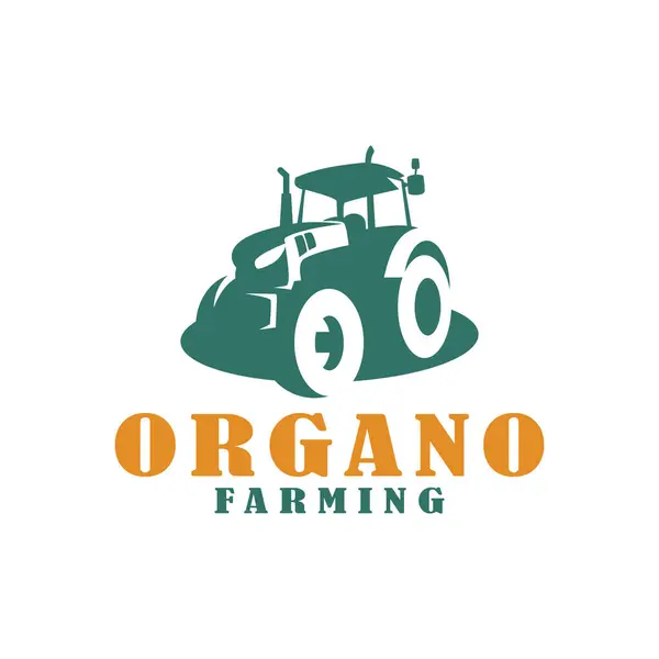 Traktör logosu. Çiftçilik ve Hayvancılık Rozeti veya Etiketi.