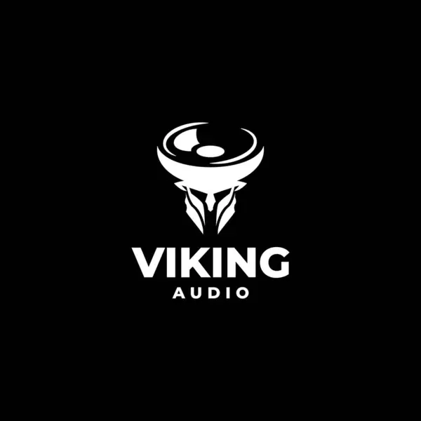 Viking logosu ve sesi. Vektör illüstrasyonu.