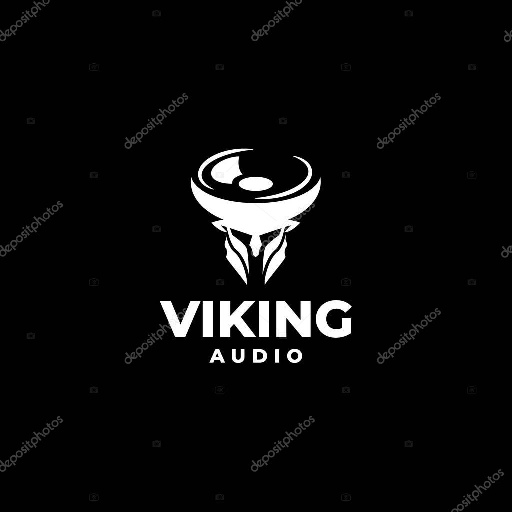 Viking head logo and sound. Vector illustration.