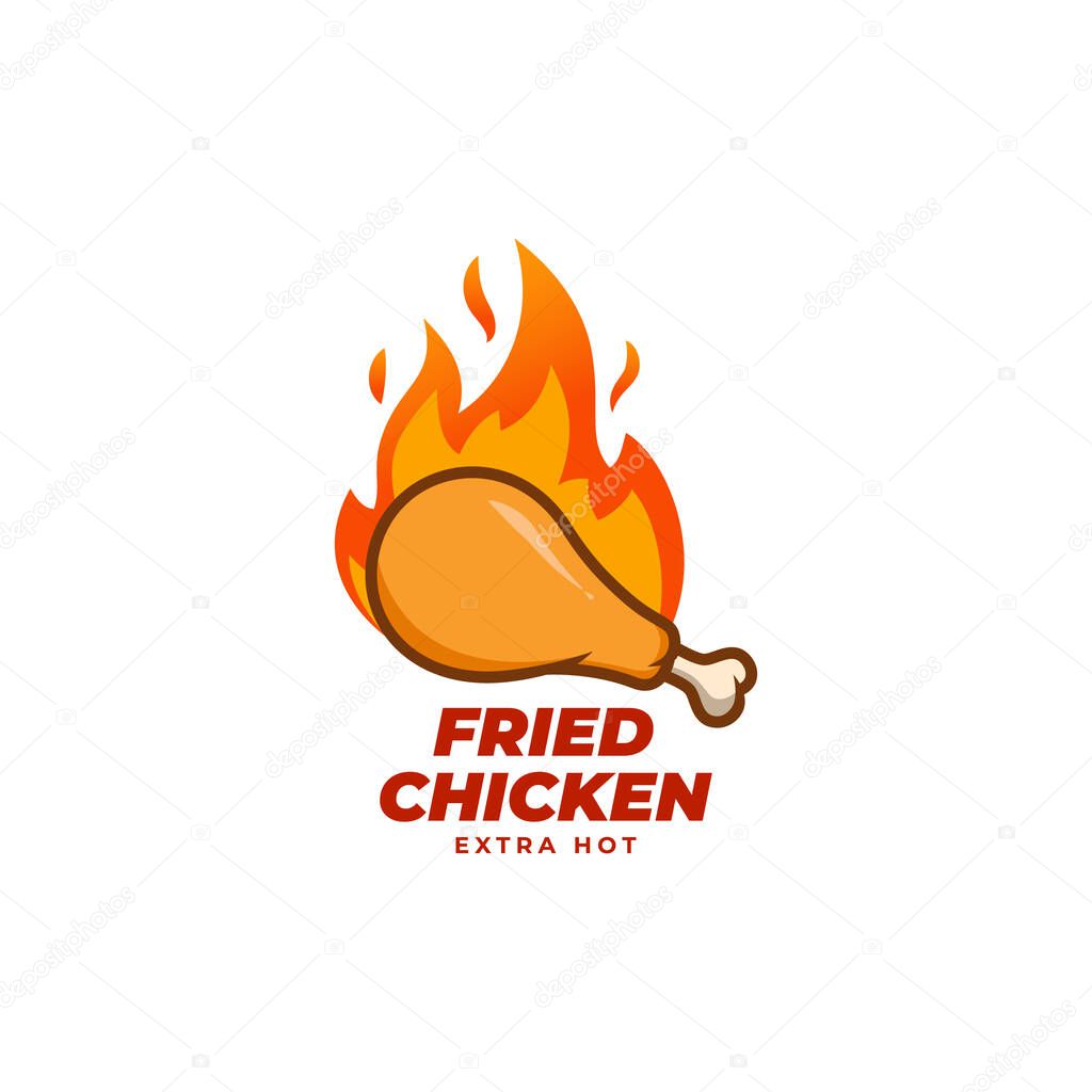 Chicken feet logo for fast food restaurants. Grilled chicken label.