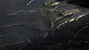 Panel evening rough waves with golden shine