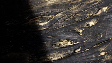 Panel dark rough sections with shiny gold