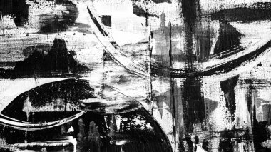 Abstract white and black background. Circles, lines, waves, stripes, strokes, paints, canvas. Canvas. Black and white. Abstraction, grey, white, black.