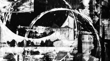 Abstract white and black background. Circles, lines, waves, stripes, strokes, paints, canvas. Canvas. Black and white. Abstraction, grey, white, black.