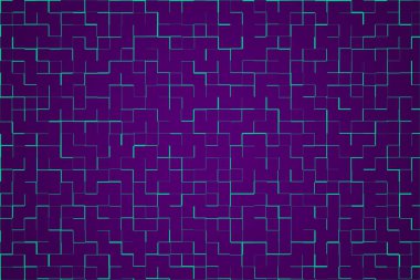 Blue, purple background with geometric lines in the form of rectangles and squares.