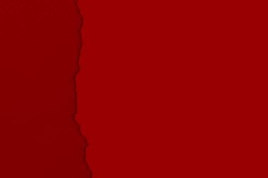 Torn red paper with shadow. Contrast. isolated.