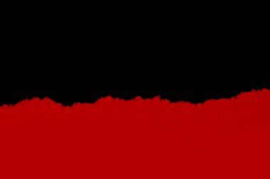 Torn paper in red and black with shadow. Contrast. isolated.