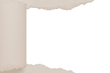 Ripped beige paper. Nude. Contrast. isolated.